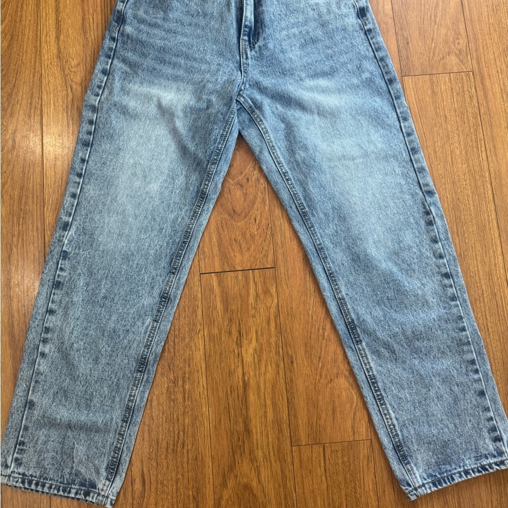 SHEIN Blue Straight Jeans Classic Denim